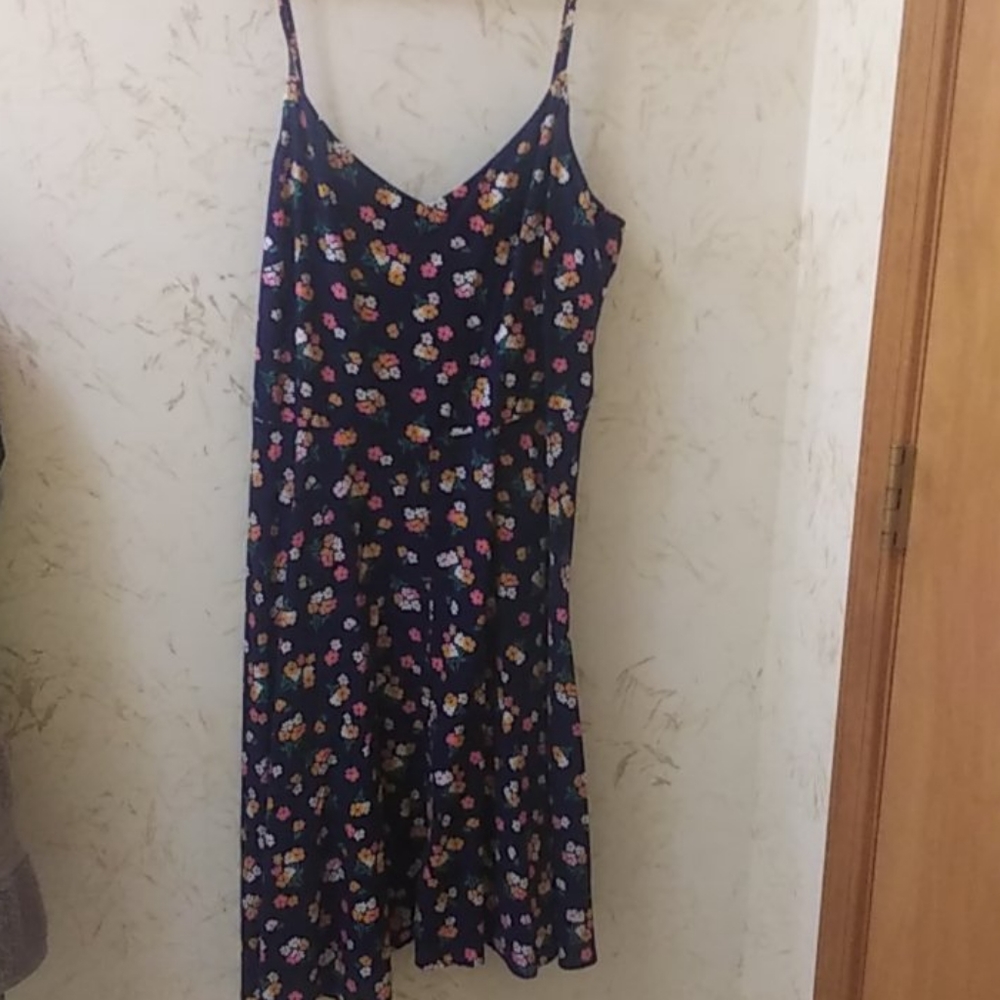 Navy blue flowery dress